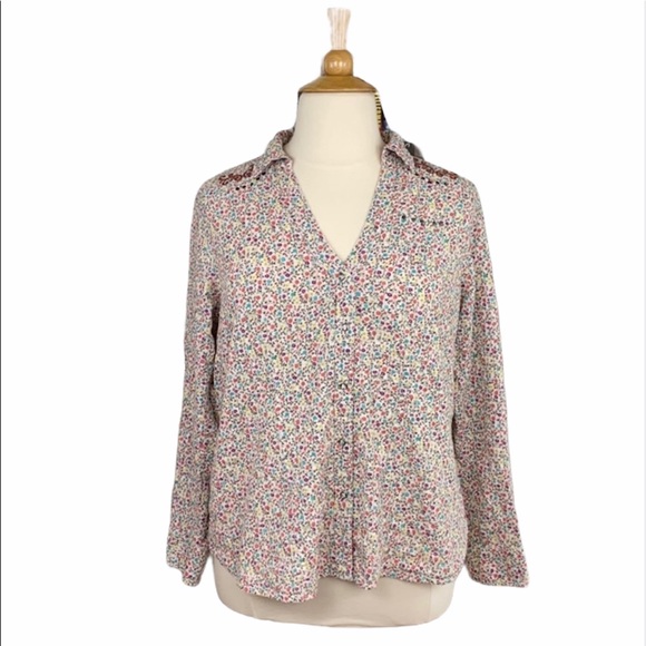 Torrid Boho Floral Long Sleeve Snap Button Down Shirt